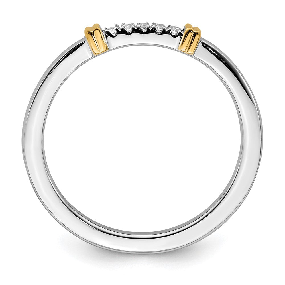 Alternate view of the 1.5mm 14k White & Yellow Gold .04 Ctw Diamond Stackable Band by The Black Bow Jewelry Co.