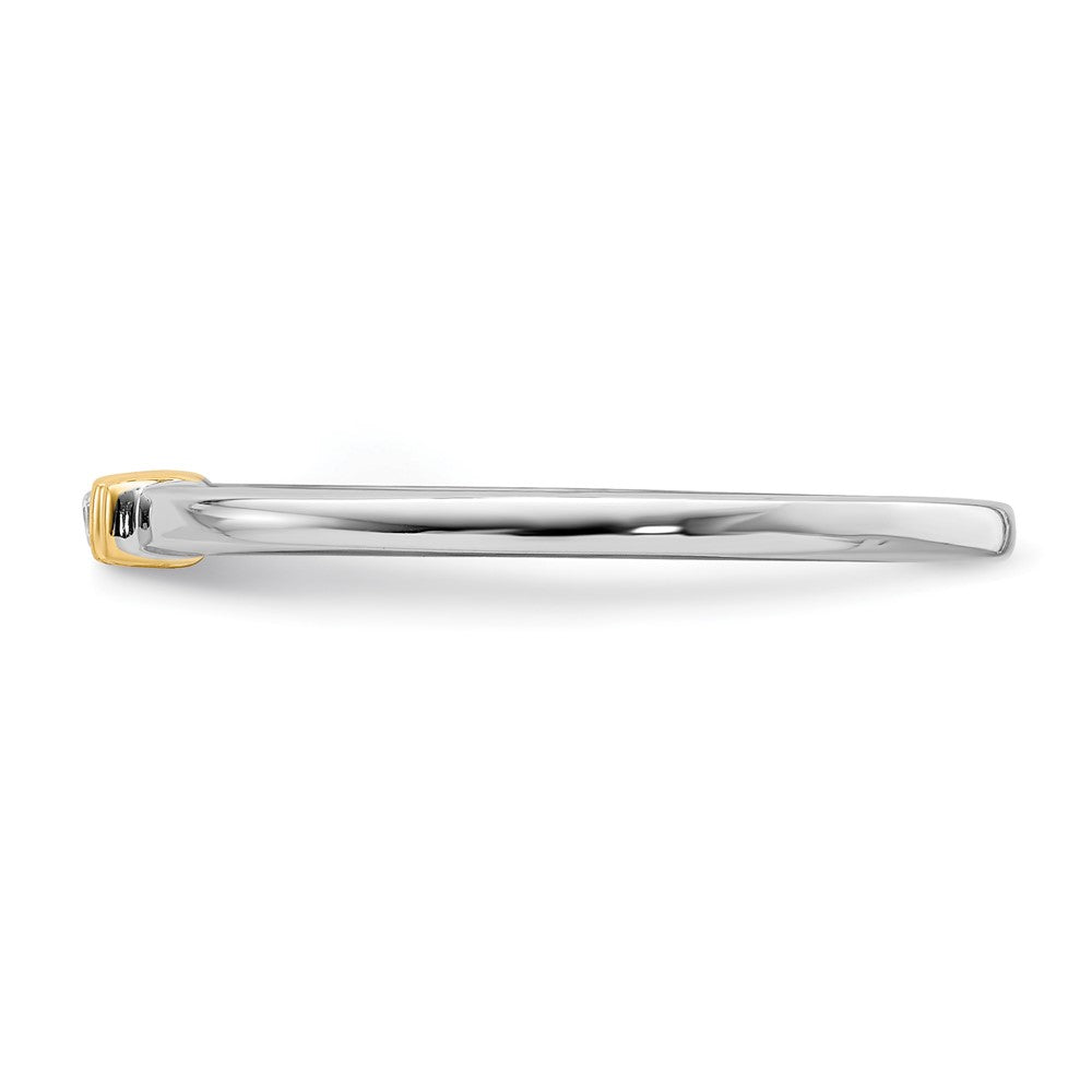 Alternate view of the 1.5mm 14k White & Yellow Gold .04 Ctw Diamond Stackable Band by The Black Bow Jewelry Co.