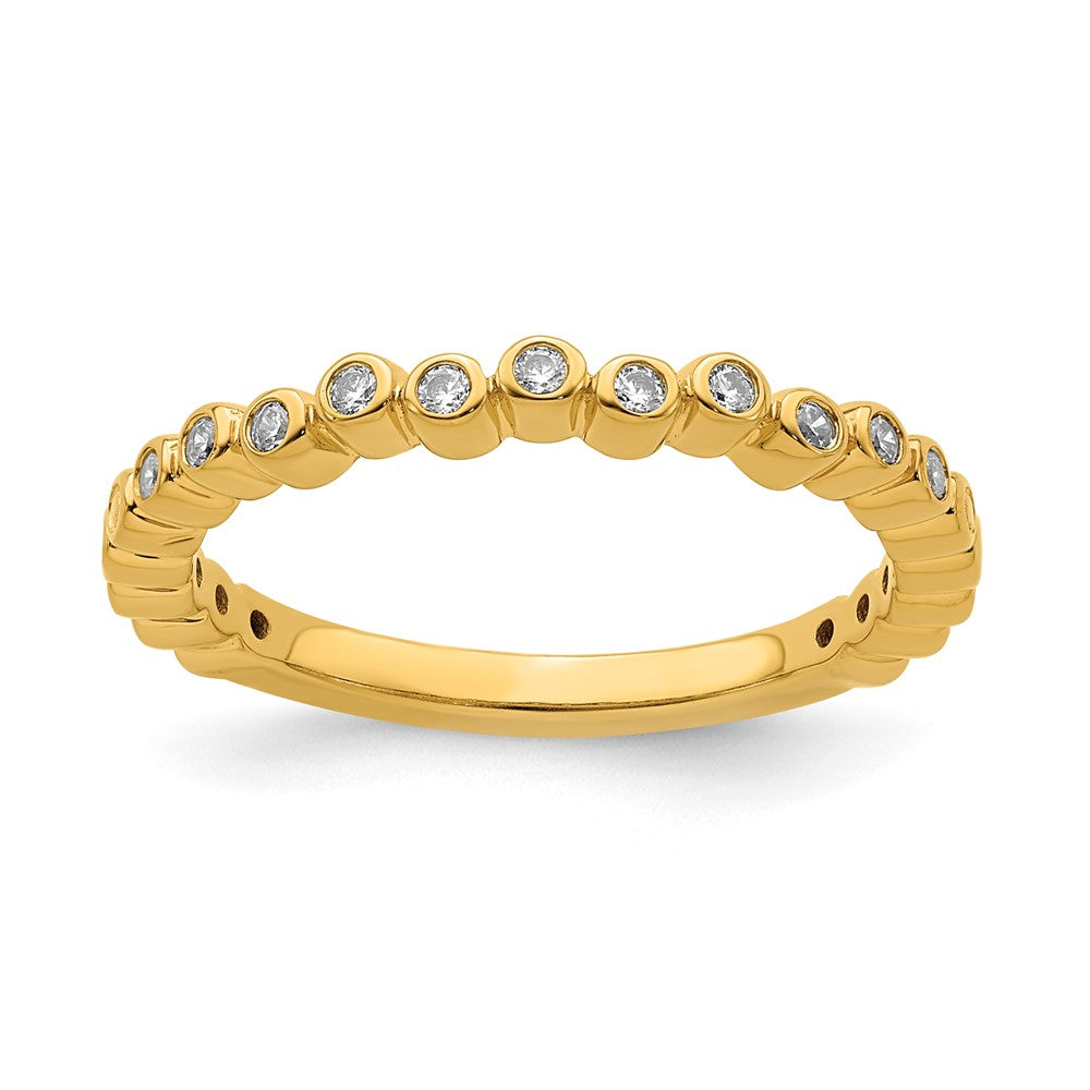 2.5mm 14k Yellow Gold 1/10 Ctw Diamond Stackable Band, Item R11404 by The Black Bow Jewelry Co.