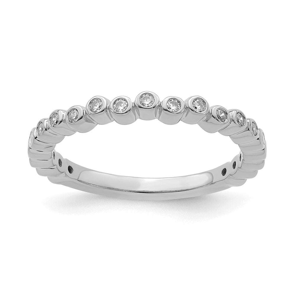 2.5mm 14k White Gold 1/10 Ctw Diamond Stackable Band, Item R11405 by The Black Bow Jewelry Co.