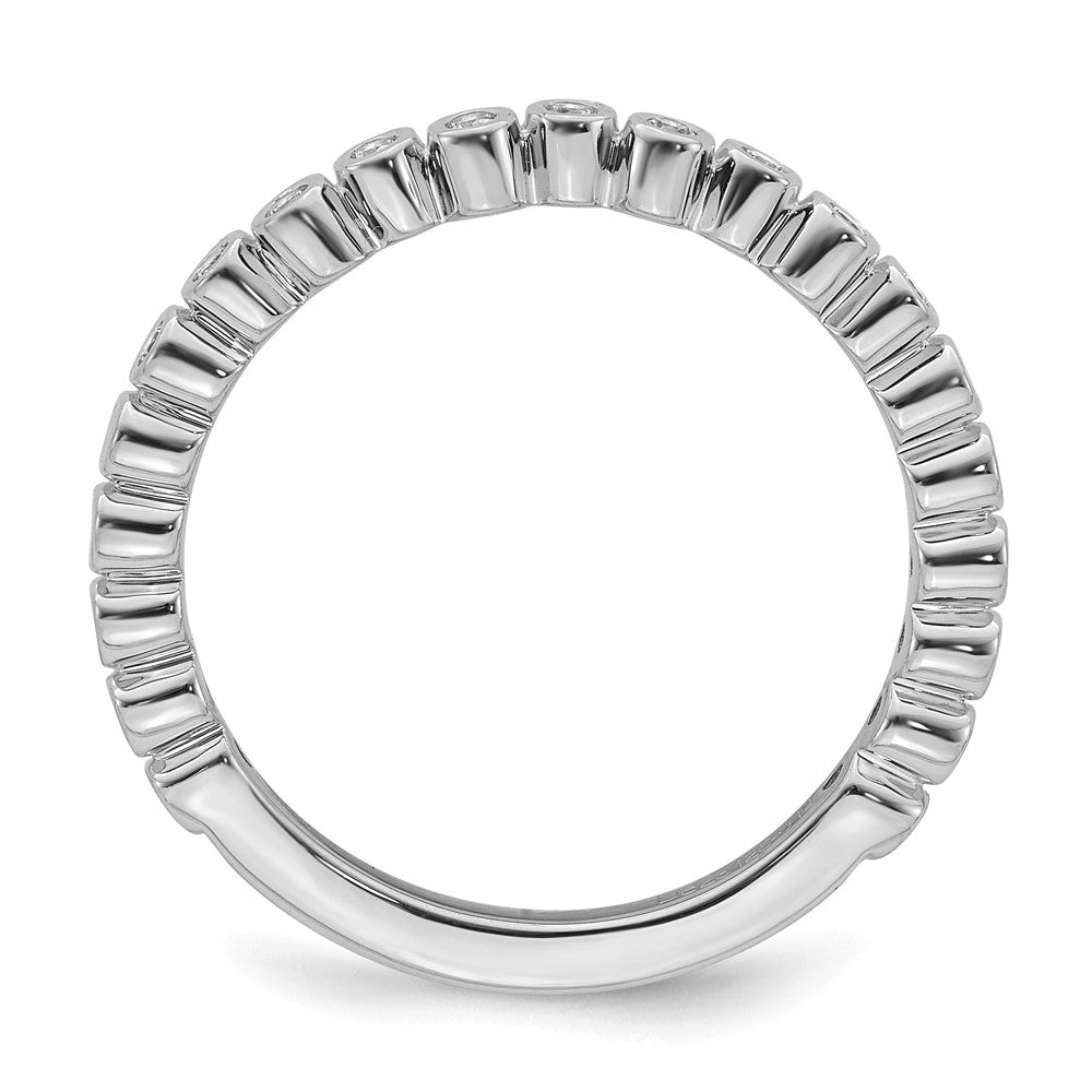 Alternate view of the 2.5mm 14k White Gold 1/10 Ctw Diamond Stackable Band by The Black Bow Jewelry Co.