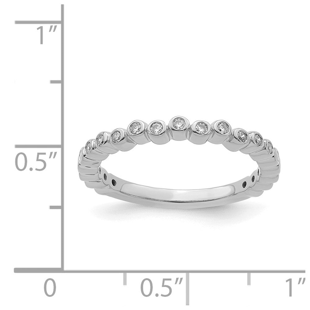 Alternate view of the 2.5mm 14k White Gold 1/10 Ctw Diamond Stackable Band, Size 5 by The Black Bow Jewelry Co.