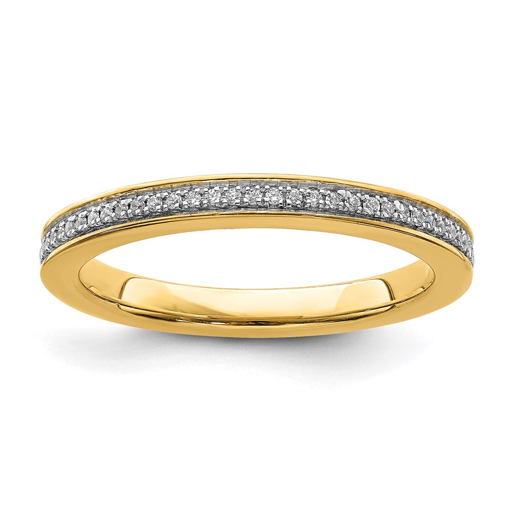 2.25mm 14k Yellow Gold 1/10 Ctw Diamond Stackable Band, Item R11410 by The Black Bow Jewelry Co.