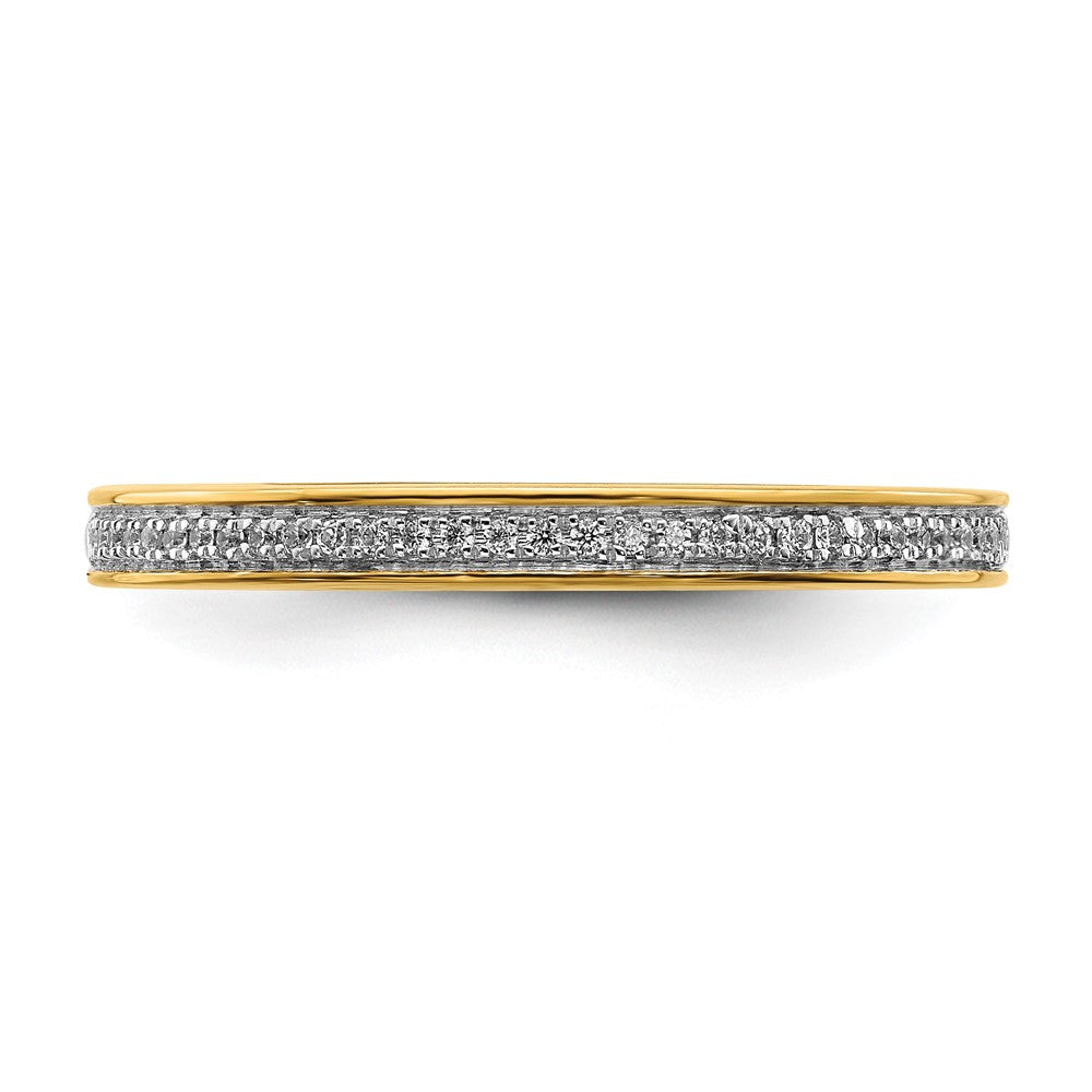 Alternate view of the 2.25mm 14k Yellow Gold 1/10 Ctw Diamond Stackable Band by The Black Bow Jewelry Co.