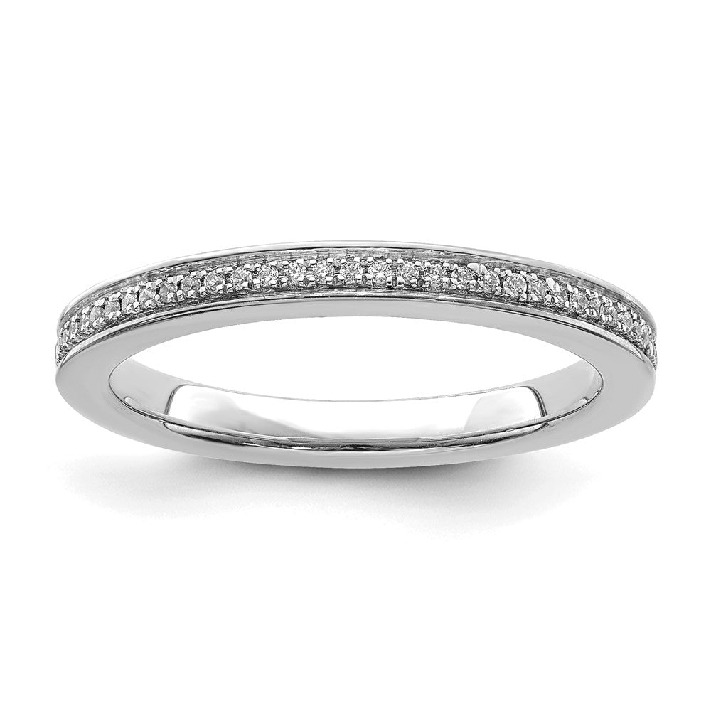 2.25mm 14k White Gold 1/10 Ctw Diamond Stackable Band, Item R11411 by The Black Bow Jewelry Co.