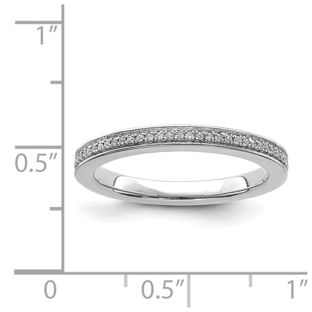 Alternate view of the 2.25mm 14k White Gold 1/10 Ctw Diamond Stackable Band by The Black Bow Jewelry Co.