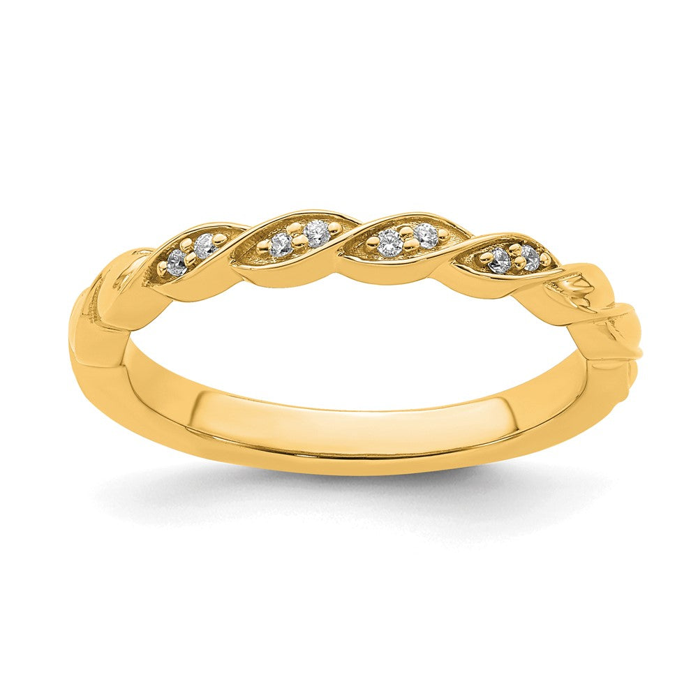 2.5mm 14k Yellow Gold .04 Ctw Diamond Stackable Twist Band, Item R11413 by The Black Bow Jewelry Co.