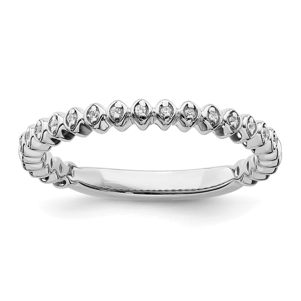 2.25mm 14k White Gold 1/20 Ctw Diamond Stackable Band, Item R11417 by The Black Bow Jewelry Co.