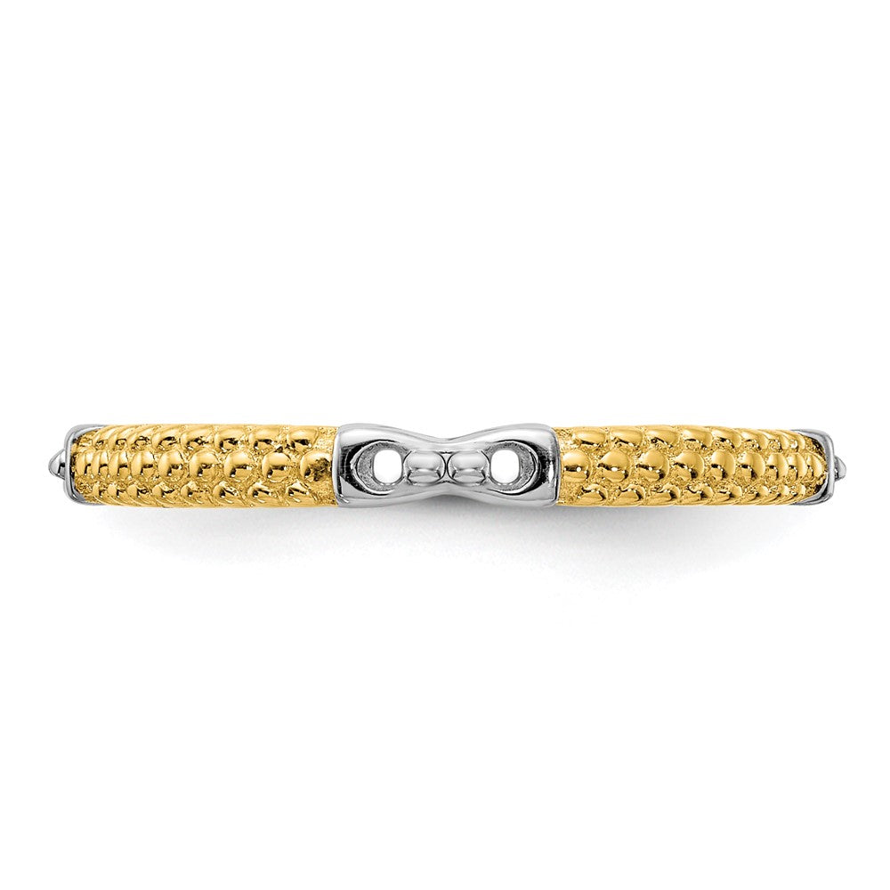 Alternate view of the 2mm Sterling Silver & 14k Yellow Gold Plated Stackable Band, Size 5 by The Black Bow Jewelry Co.