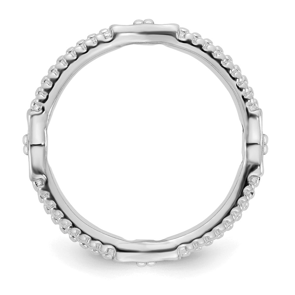 Alternate view of the 2mm Rhodium Plated Sterling Silver Stackable Band by The Black Bow Jewelry Co.