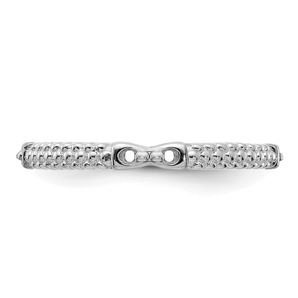 Alternate view of the 2mm Rhodium Plated Sterling Silver Stackable Band, Size 5 by The Black Bow Jewelry Co.
