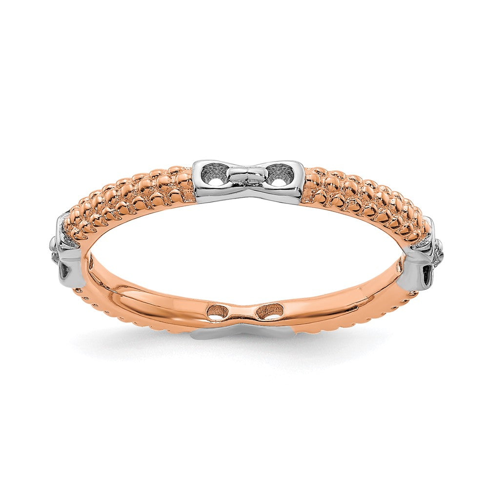 2mm Sterling Silver & 14k Rose Gold Plated Stackable Band, Item R11428 by The Black Bow Jewelry Co.