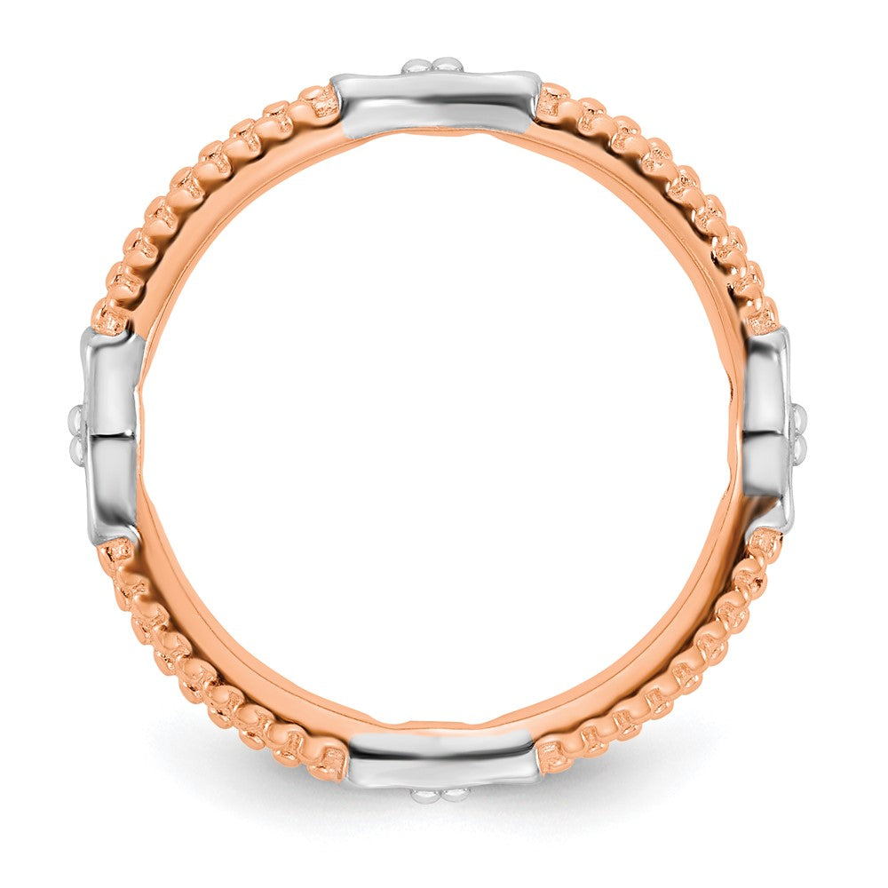 Alternate view of the 2mm Sterling Silver & 14k Rose Gold Plated Stackable Band by The Black Bow Jewelry Co.