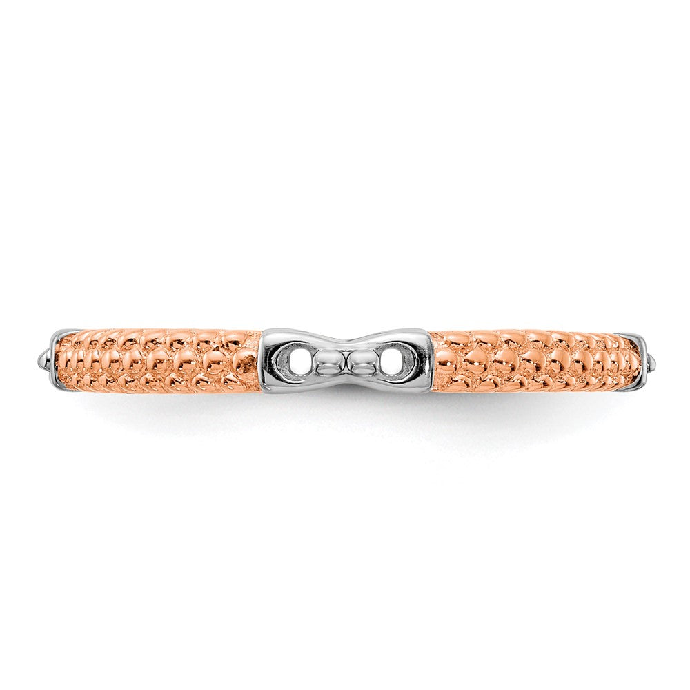 Alternate view of the 2mm Sterling Silver & 14k Rose Gold Plated Stackable Band by The Black Bow Jewelry Co.