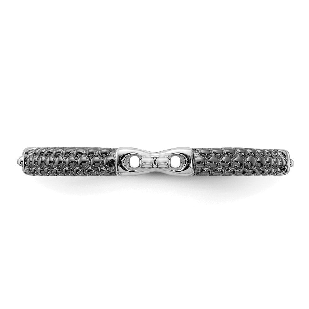 Alternate view of the 2mm Sterling Silver & Black Ruthenium Plated Stackable Band, Size 5 by The Black Bow Jewelry Co.