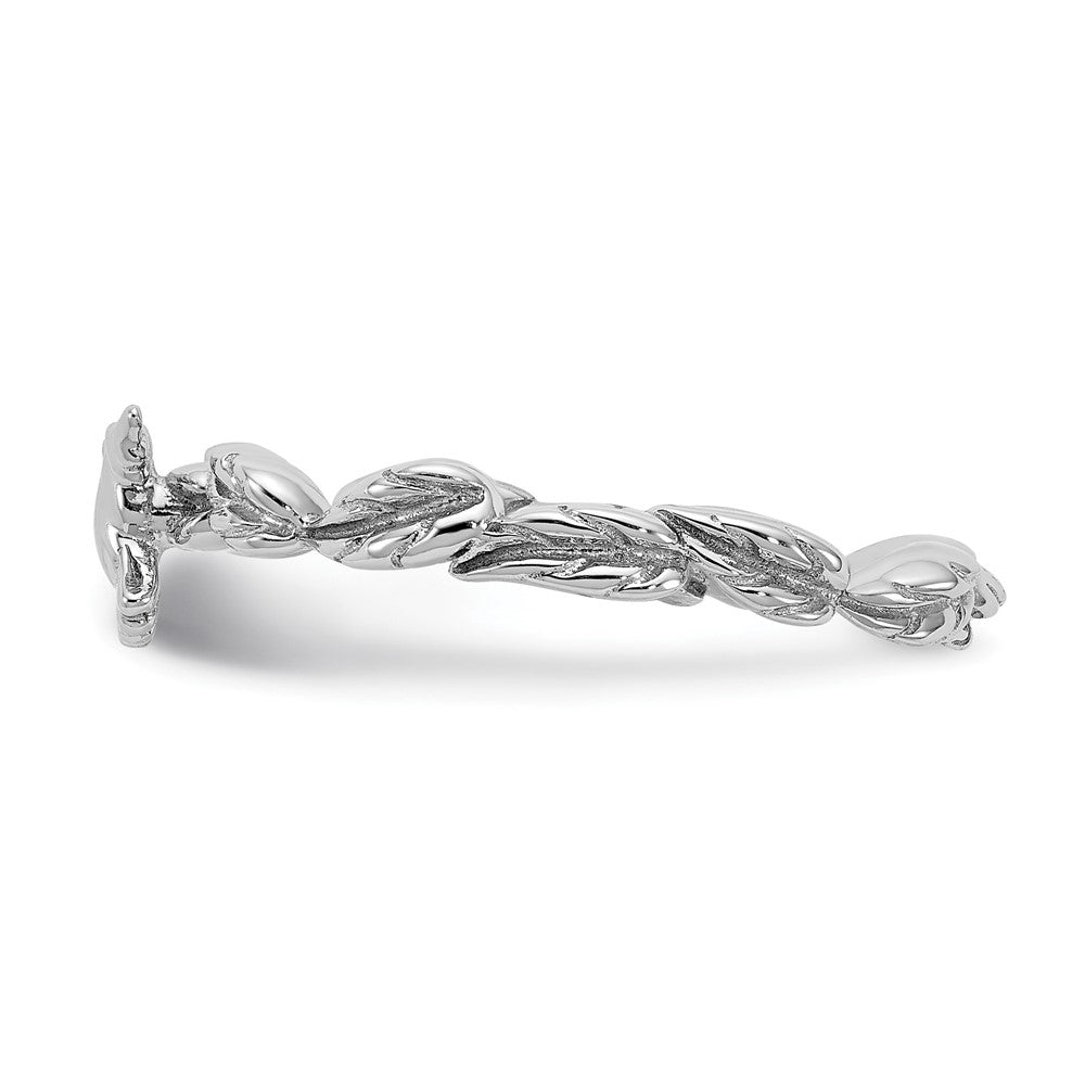 Alternate view of the Sterling Silver Rhodium Plated Stackable Dove Ring by The Black Bow Jewelry Co.