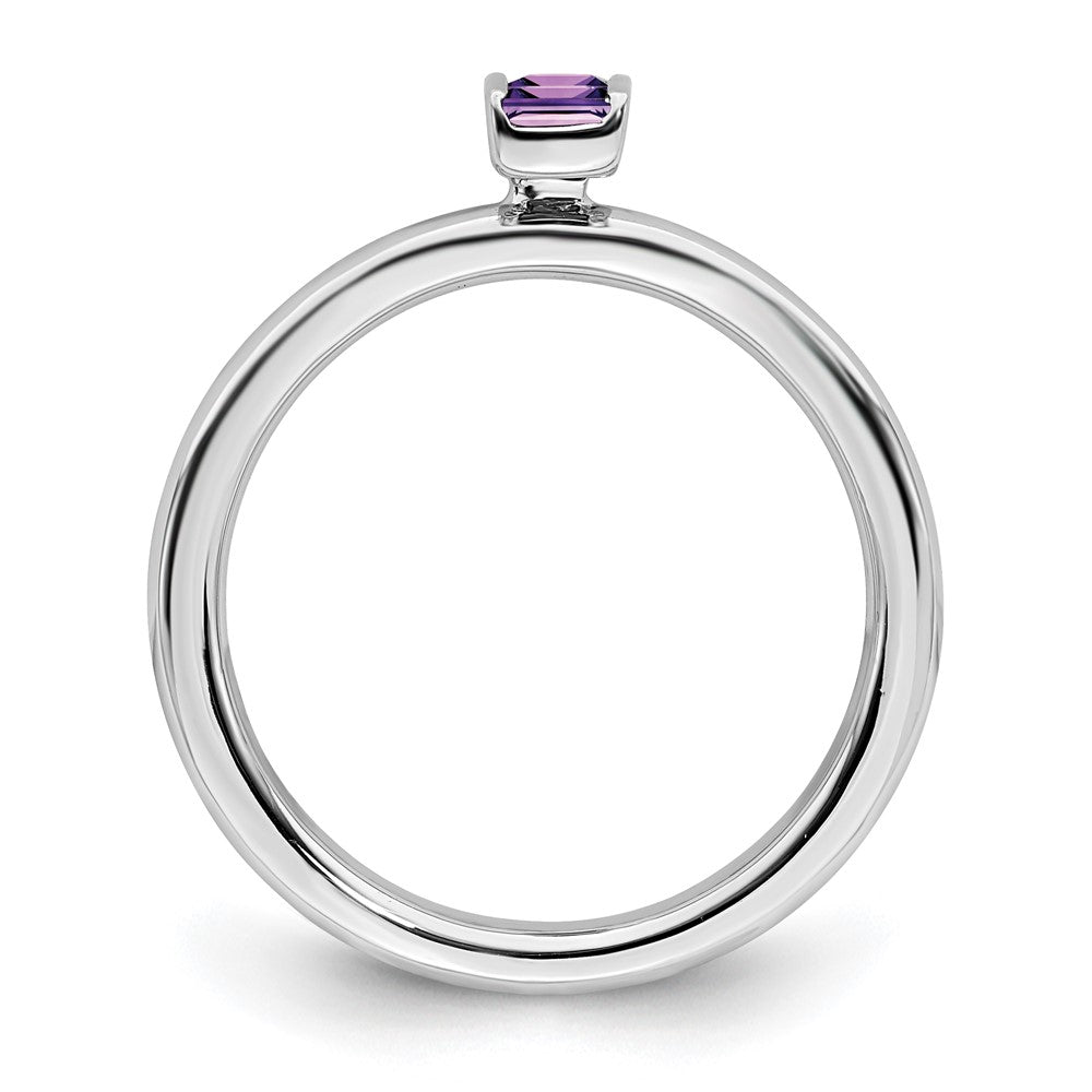Alternate view of the Sterling Silver Amethyst 2 Stone Bar Stackable Ring by The Black Bow Jewelry Co.