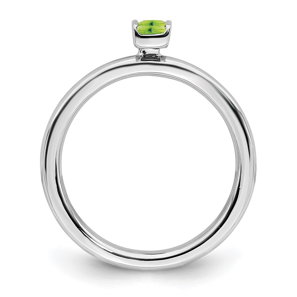 Alternate view of the Sterling Silver Peridot 2 Stone Bar Stackable Ring by The Black Bow Jewelry Co.