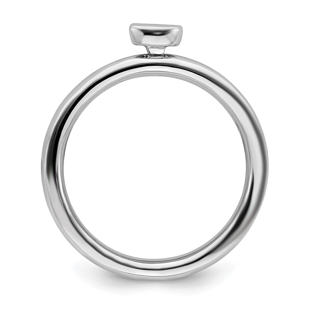 Alternate view of the Sterling Silver Marquise Aquamarine Solitaire Stackable Ring by The Black Bow Jewelry Co.