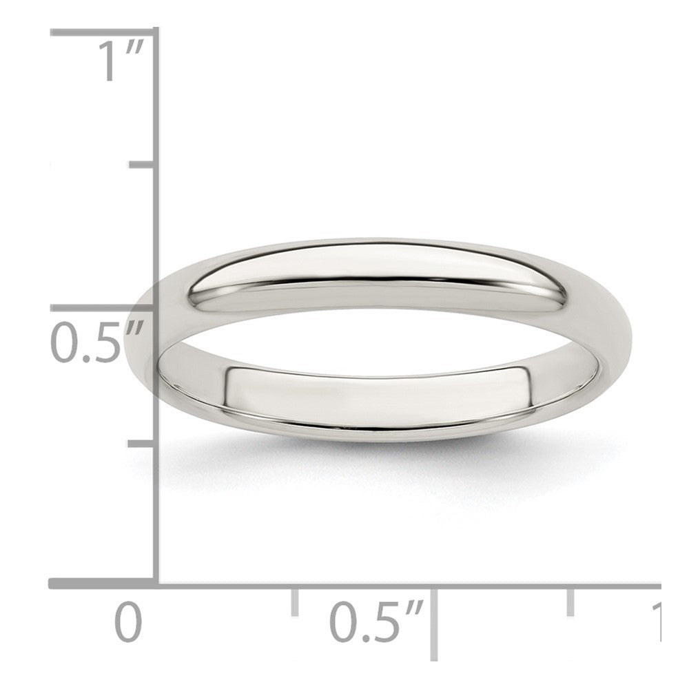 Alternate view of the 3mm Sterling Silver Stackable Polished Half Round Band by The Black Bow Jewelry Co.