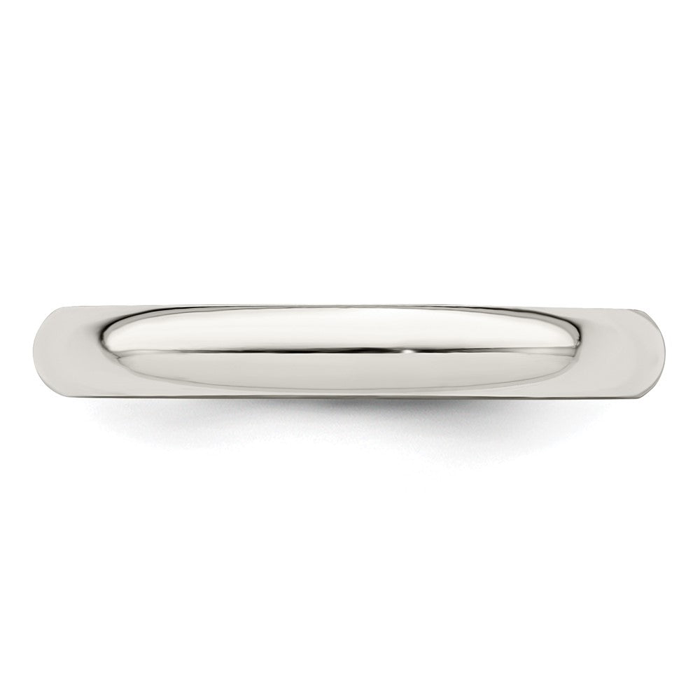 Alternate view of the 3mm Sterling Silver Stackable Polished Half Round Band by The Black Bow Jewelry Co.