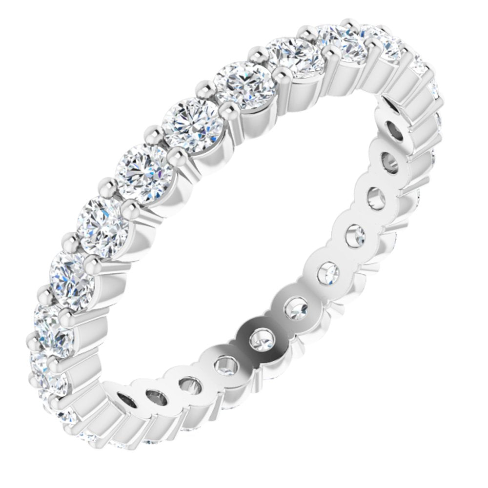 2mm 14K White Gold & Diamond Eternity Standard Fit Band, Item R11525 by The Black Bow Jewelry Co.