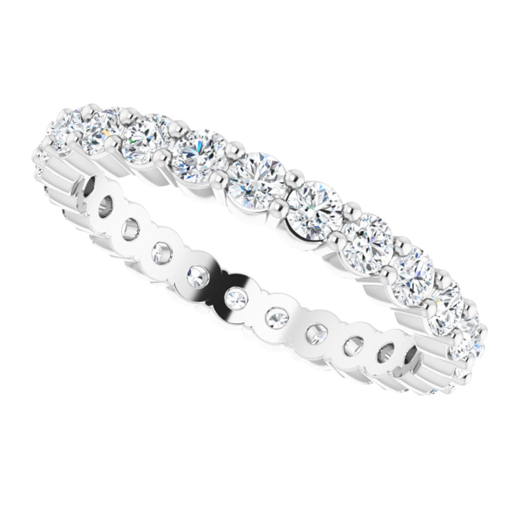 Alternate view of the 2mm 14K White Gold &amp; Diamond Eternity Standard Fit Band by The Black Bow Jewelry Co.