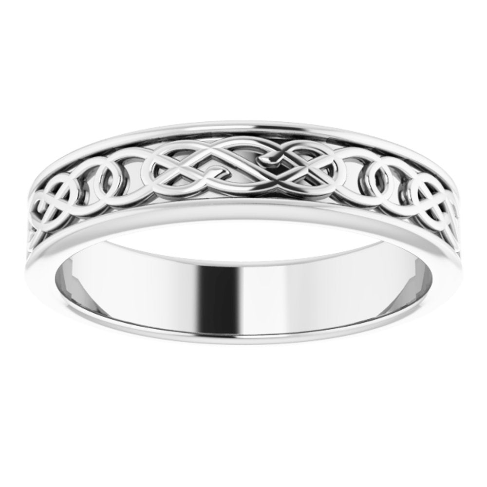 Alternate view of the Men's 7mm 14K White Gold Celtic Inspired Standard Fit Band by The Black Bow Jewelry Co.