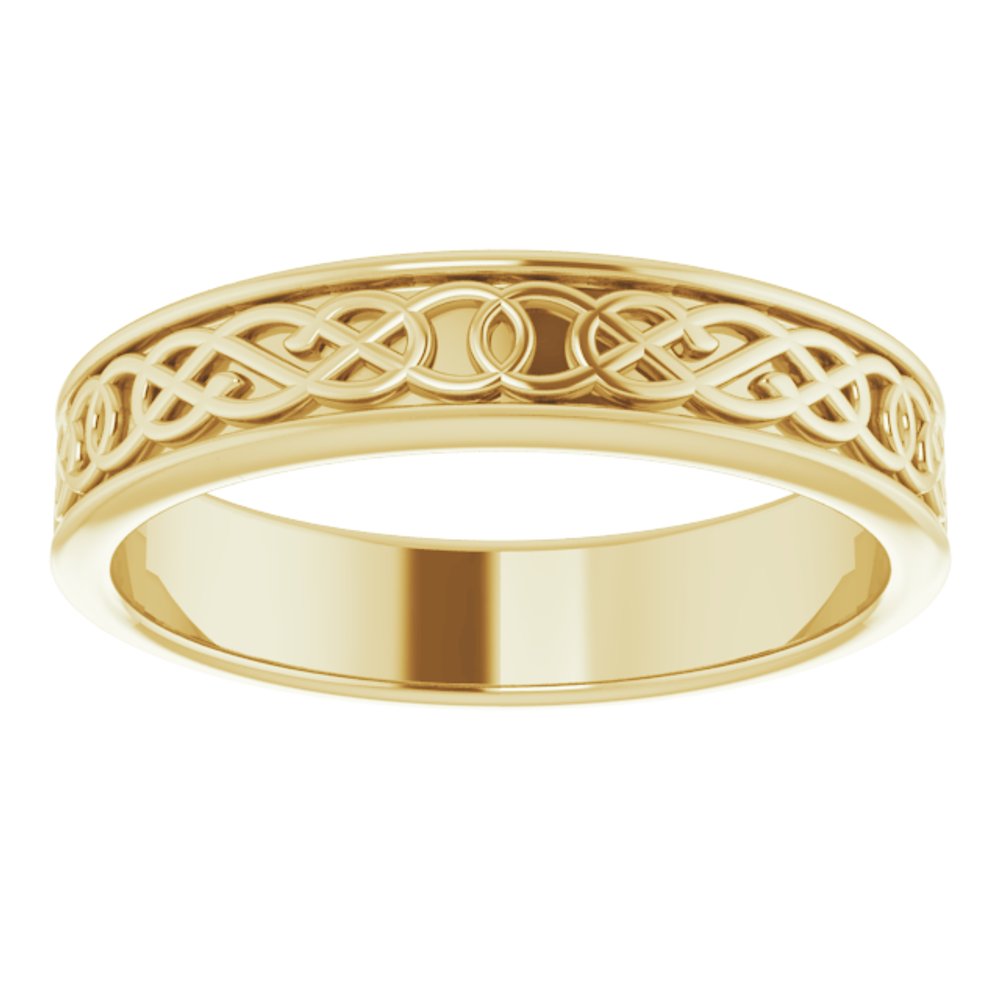 Alternate view of the Men's 5mm 14K Yellow Gold Celtic Inspired Standard Fit Band by The Black Bow Jewelry Co.