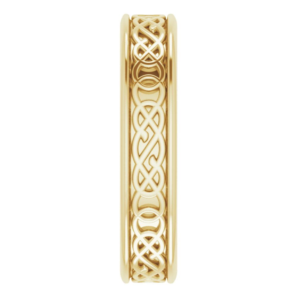 Alternate view of the Men's 5mm 14K Yellow Gold Celtic Inspired Standard Fit Band by The Black Bow Jewelry Co.