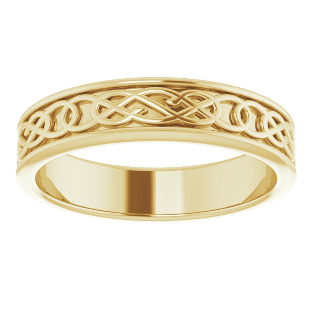 Alternate view of the Men's 7mm 14K Yellow Gold Celtic Inspired Standard Fit Band by The Black Bow Jewelry Co.