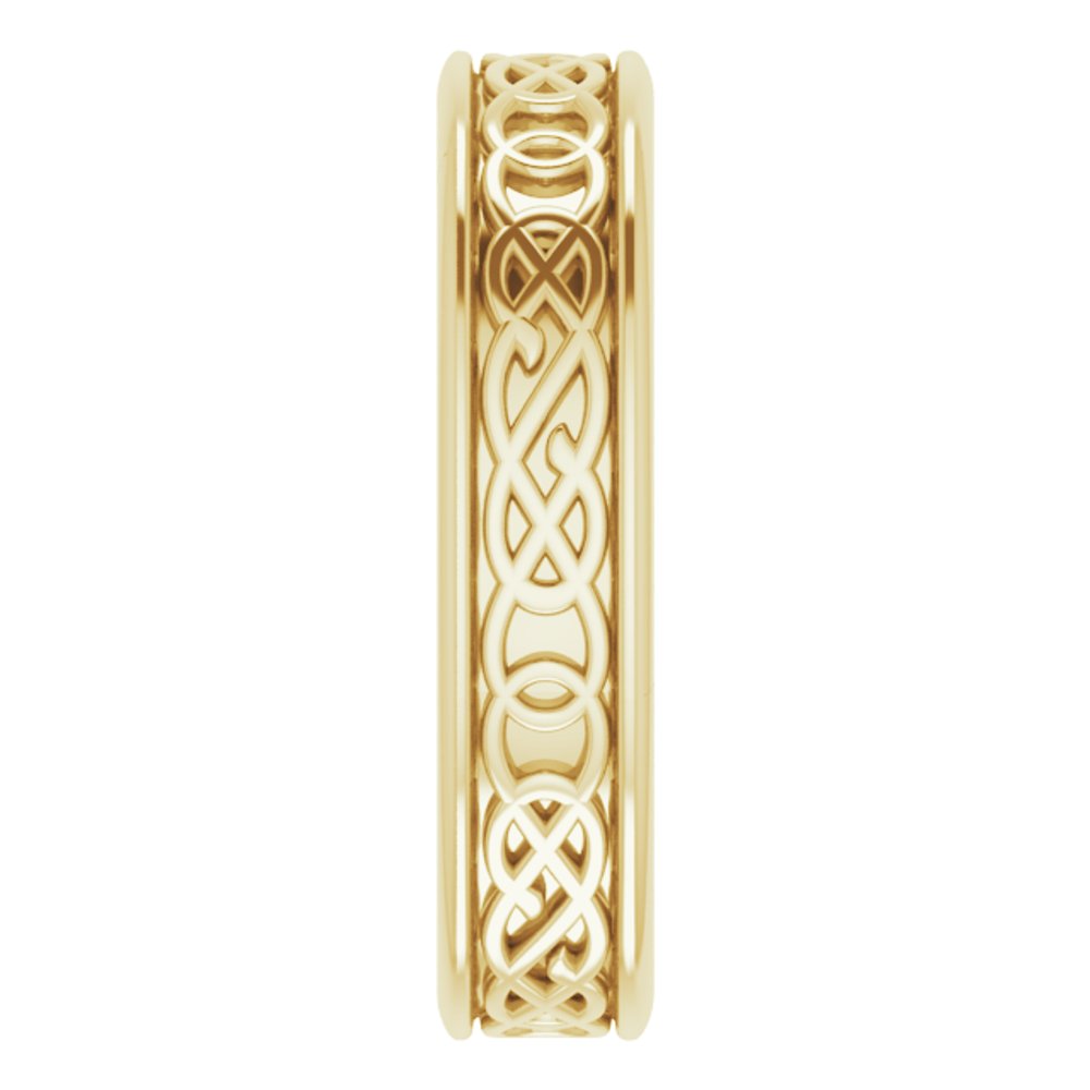 Alternate view of the Men's 7mm 14K Yellow Gold Celtic Inspired Standard Fit Band by The Black Bow Jewelry Co.