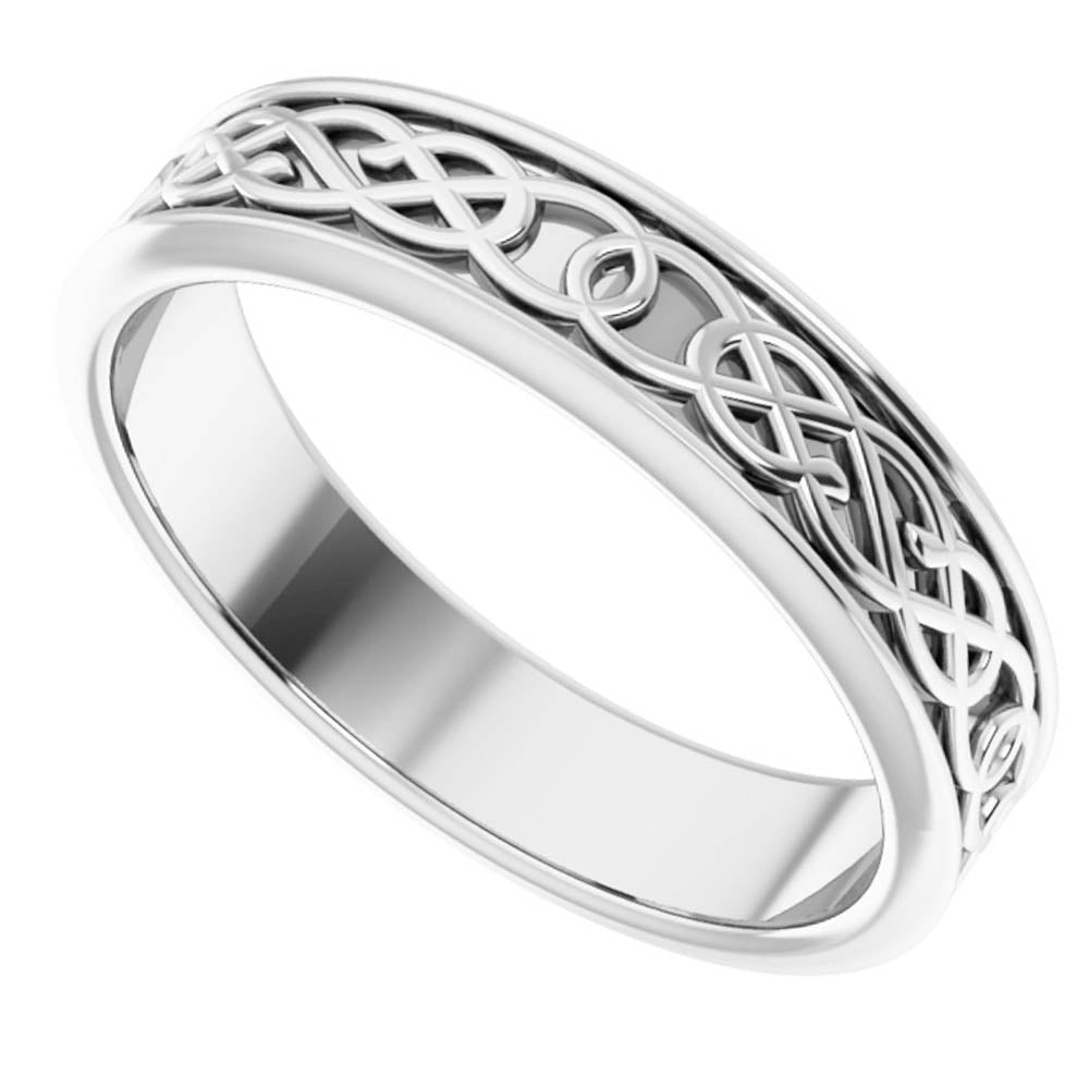 Alternate view of the Men&#39;s 7mm Platinum Celtic Inspired Standard Fit Band by The Black Bow Jewelry Co.