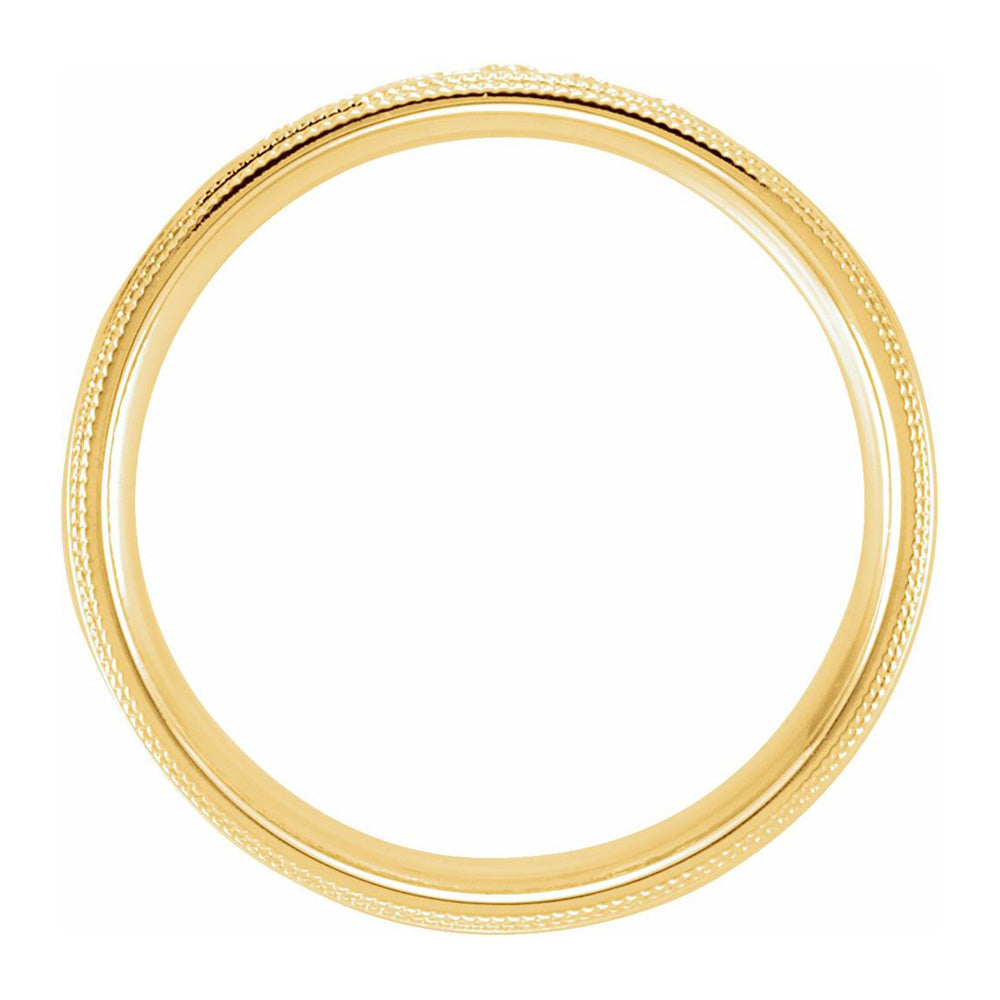 Alternate view of the 6mm 14K Yellow Gold 1/4 CTW Diamond Double Milgrain Comfort Fit Band by The Black Bow Jewelry Co.