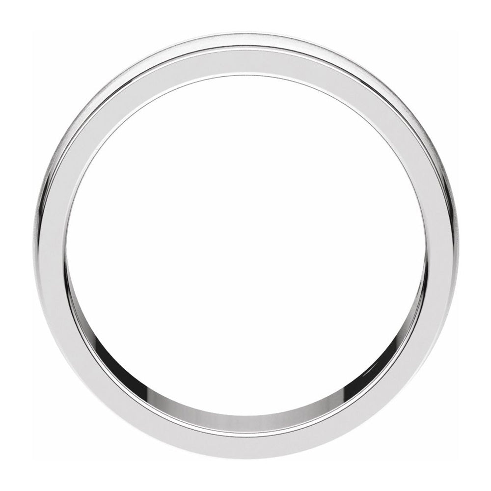 Alternate view of the 6mm 14K White Gold Flat Edge Satin Center Milgrain Comfort Fit Band by The Black Bow Jewelry Co.