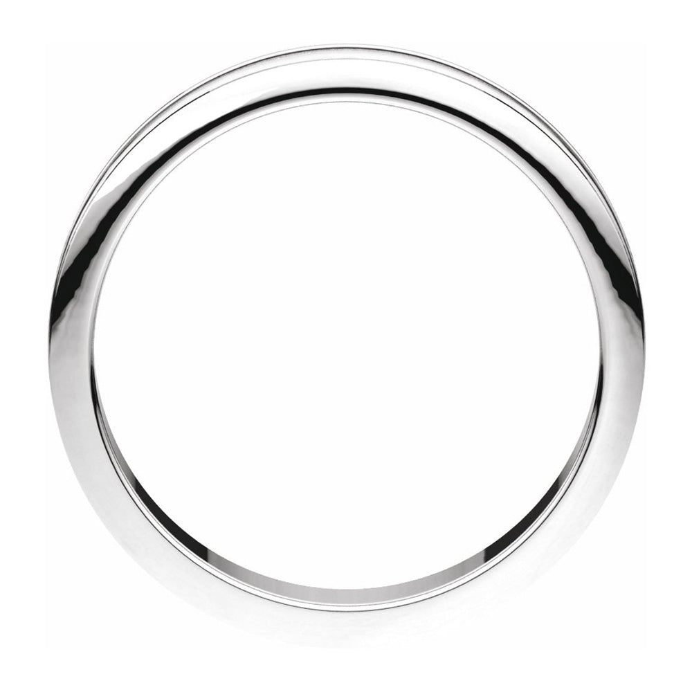 Alternate view of the 4mm Continuum Sterling Silver Flat Milgrain Satin Comfort Fit Band by The Black Bow Jewelry Co.