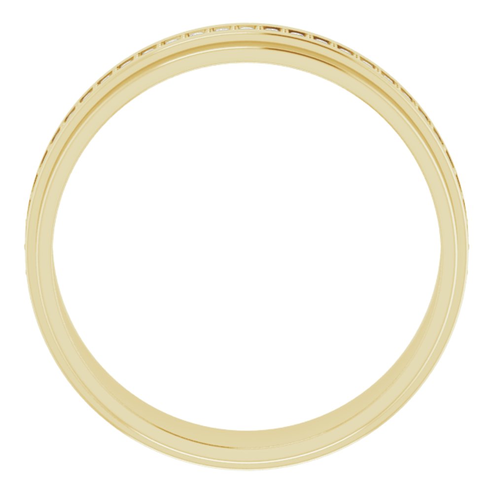 Alternate view of the 7mm 14K Yellow Gold 1/3 to 3/8 CTW Diamond Eternity Ridge Edge Band by The Black Bow Jewelry Co.