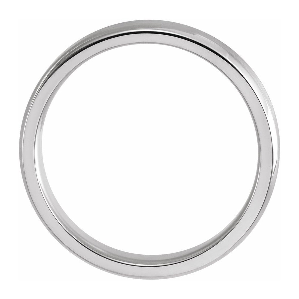 Alternate view of the 4mm 10K White Gold Polished Beveled Edge Comfort Fit Band by The Black Bow Jewelry Co.