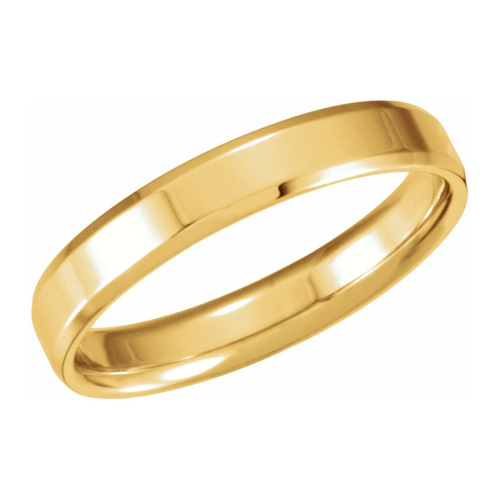 4mm 10K Yellow Gold Polished Beveled Edge Comfort Fit Band, Item R11560 by The Black Bow Jewelry Co.