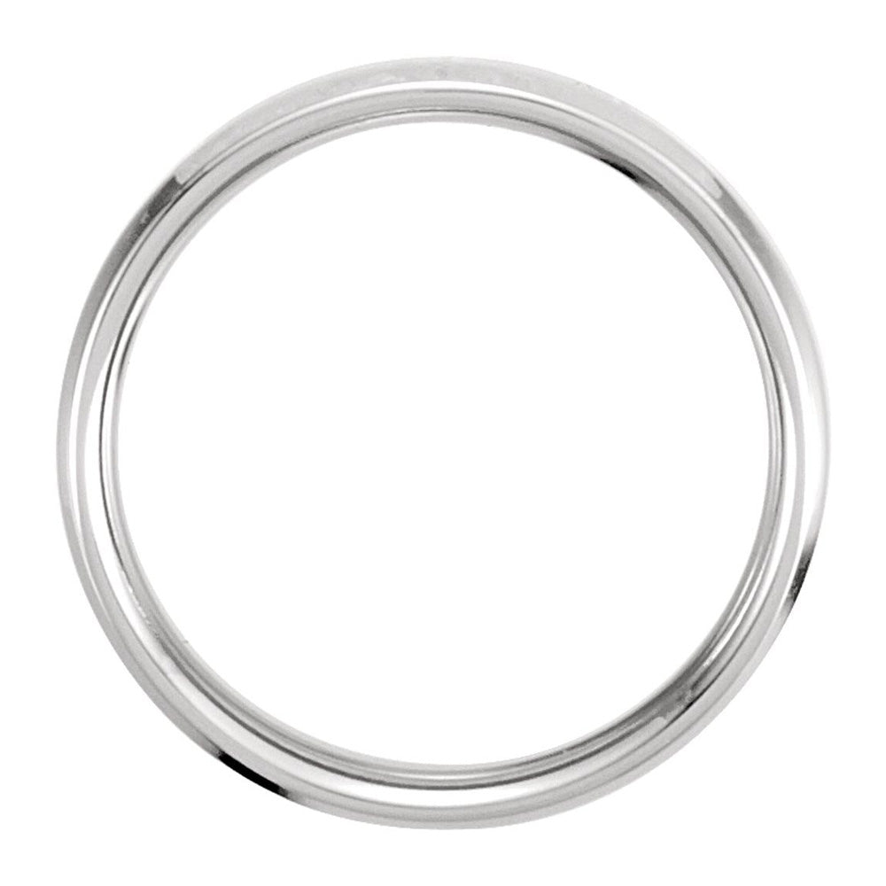 Alternate view of the 4mm 14K White & Yellow Gold Beveled Edge Comfort Fit Band by The Black Bow Jewelry Co.