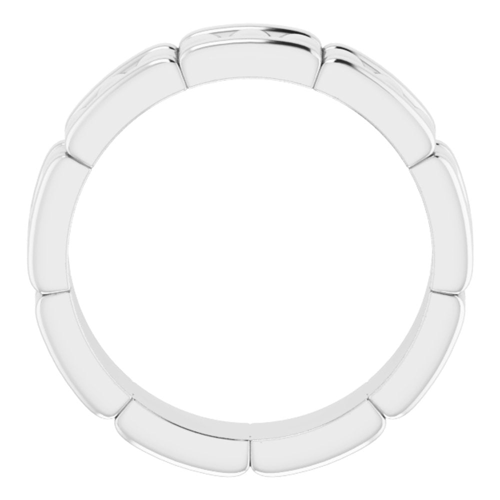 Alternate view of the 6mm 14K White Gold Grooved Pattern Standard Fit Band by The Black Bow Jewelry Co.