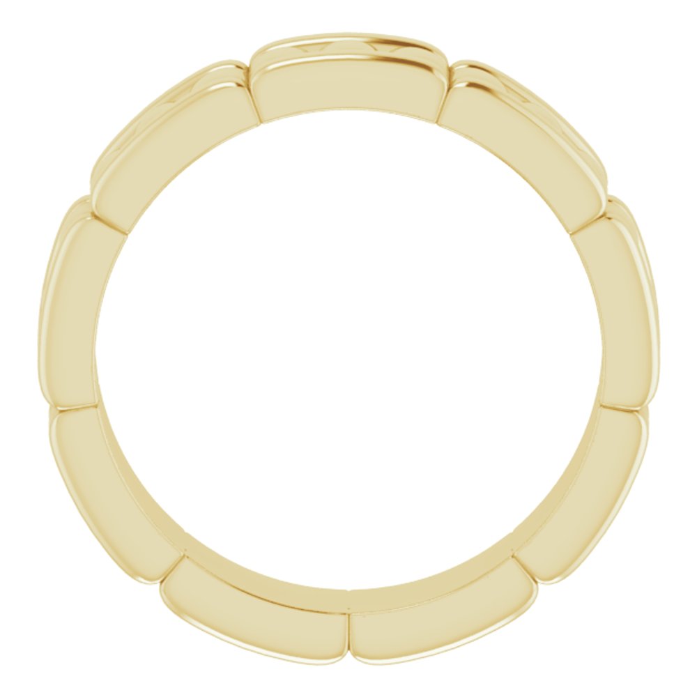 Alternate view of the 6mm 14K Yellow Gold Grooved Pattern Standard Fit Band by The Black Bow Jewelry Co.