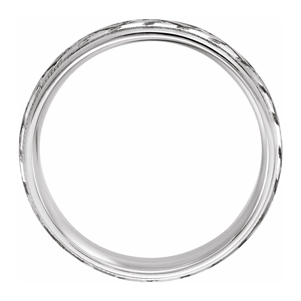 Alternate view of the 7mm 14K White Gold Woven Design Comfort Fit Band by The Black Bow Jewelry Co.