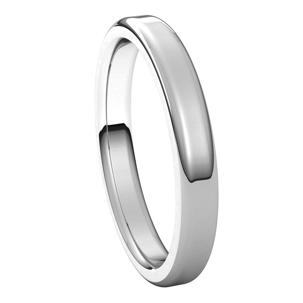 Alternate view of the 3mm 14K White Gold Polished Round Edge Comfort Fit Flat Band by The Black Bow Jewelry Co.