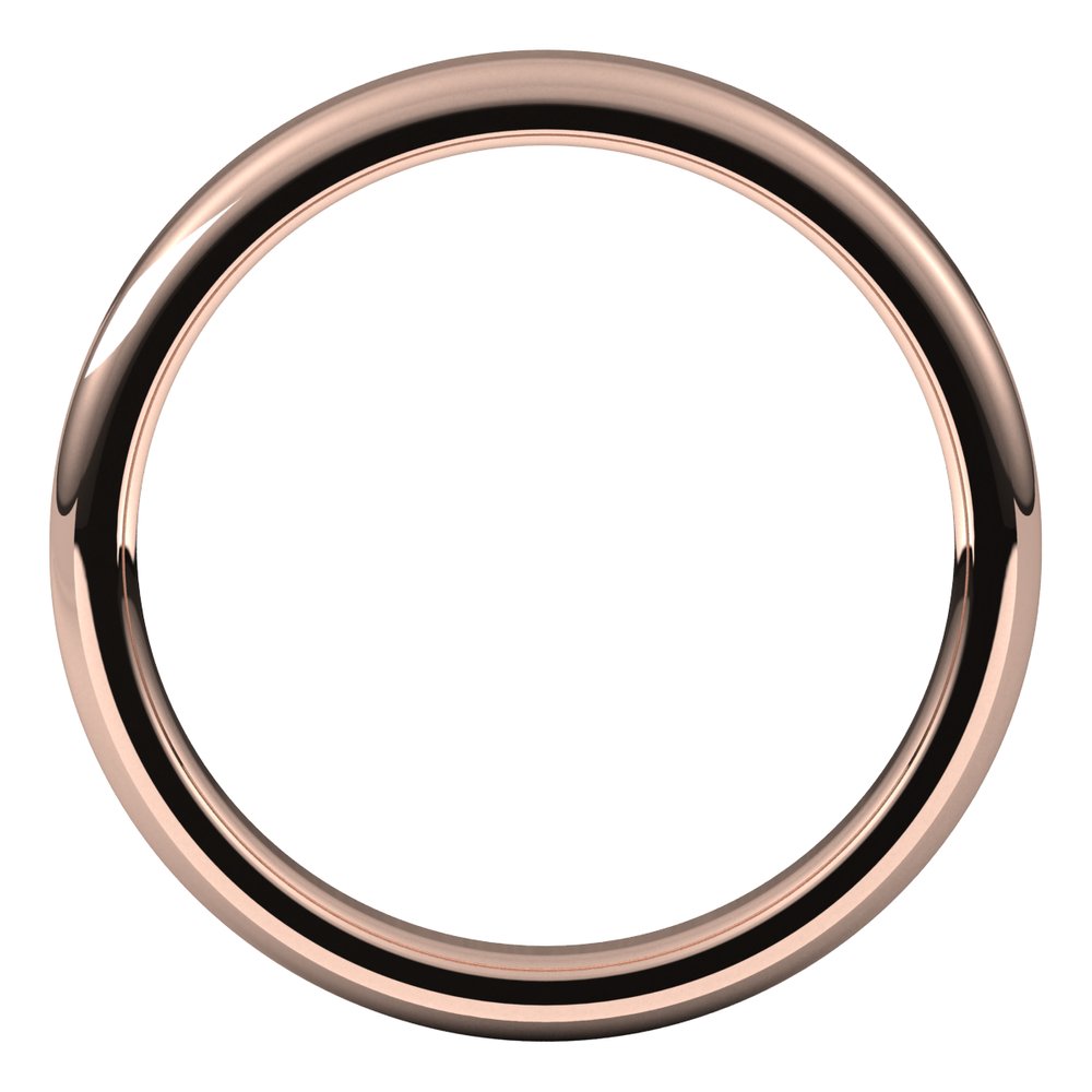 Alternate view of the 3mm 14K Rose Gold Polished Round Edge Comfort Fit Flat Band by The Black Bow Jewelry Co.