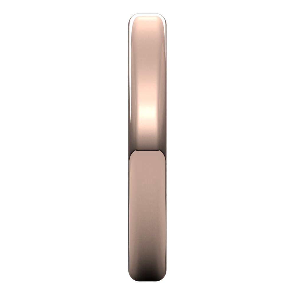 Alternate view of the 3mm 14K Rose Gold Polished Round Edge Comfort Fit Flat Band by The Black Bow Jewelry Co.