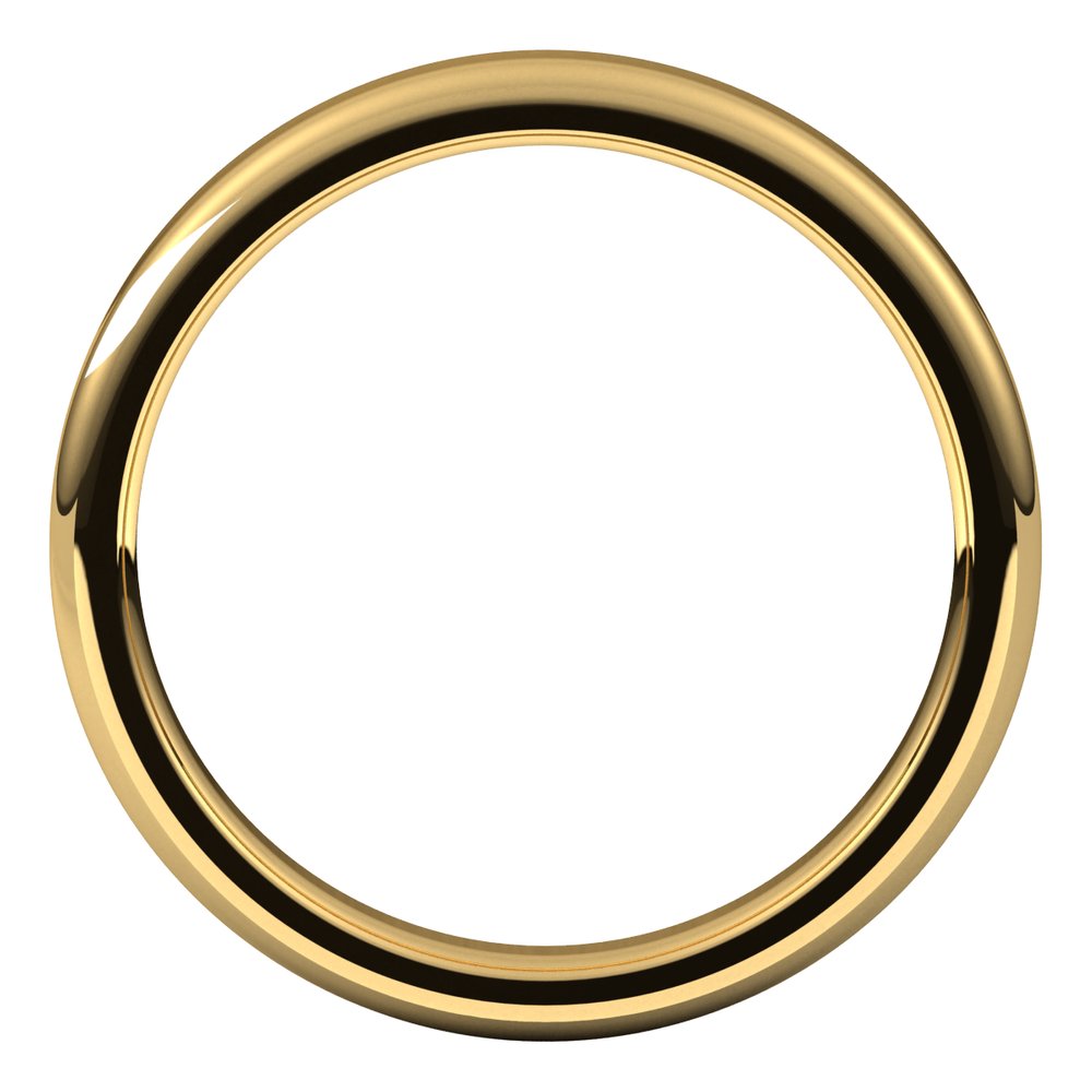 Alternate view of the 3mm 10K Yellow Gold Polished Round Edge Comfort Fit Flat Band by The Black Bow Jewelry Co.