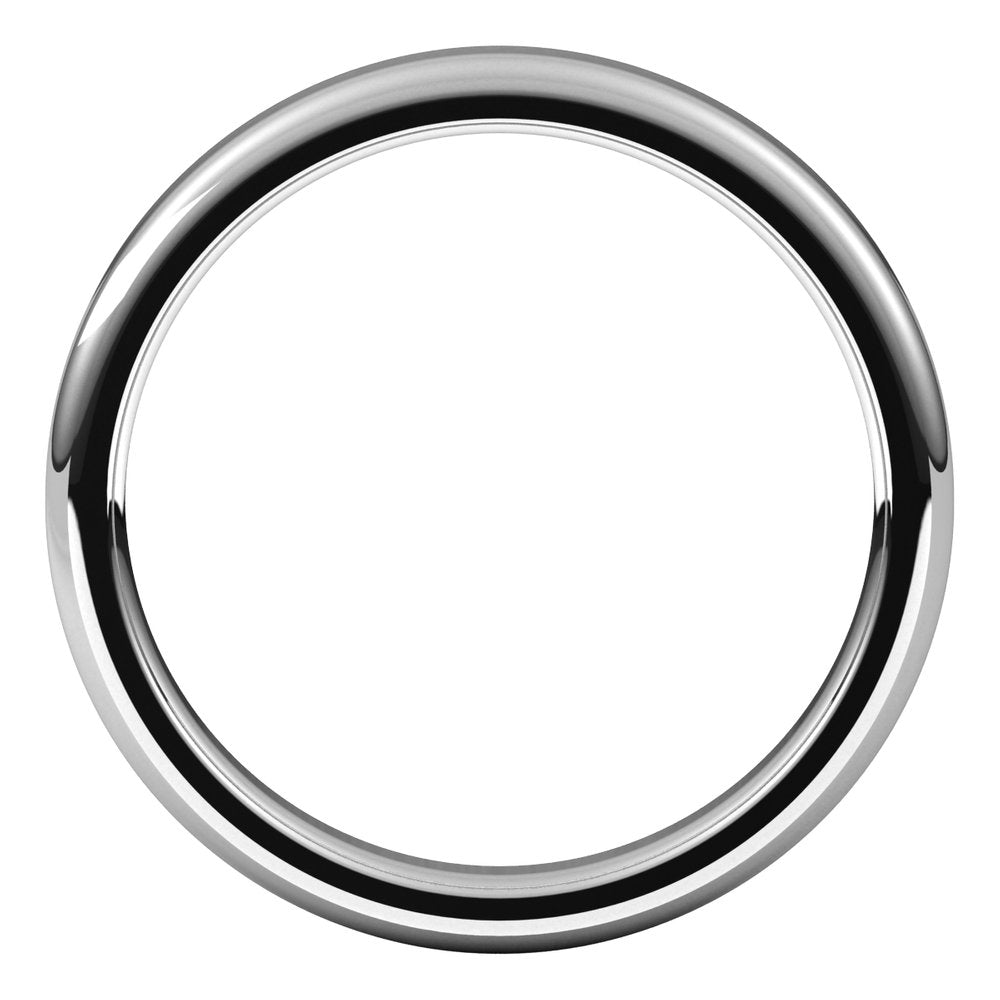 Alternate view of the 3mm 10K White Gold Polished Round Edge Comfort Fit Flat Band by The Black Bow Jewelry Co.