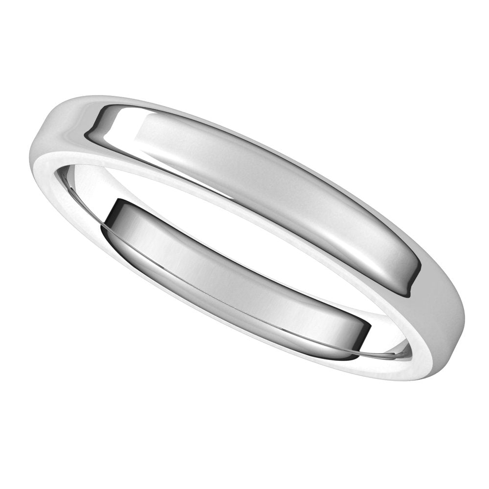 Alternate view of the 3mm 10K White Gold Polished Round Edge Comfort Fit Flat Band by The Black Bow Jewelry Co.