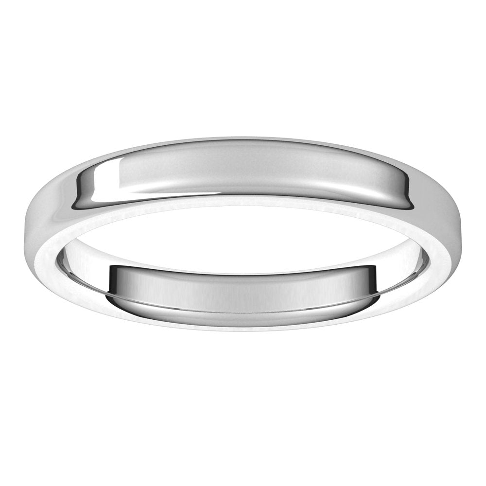 Alternate view of the 3mm Continuum Sterling Silver Round Edge Comfort Fit Flat Band by The Black Bow Jewelry Co.